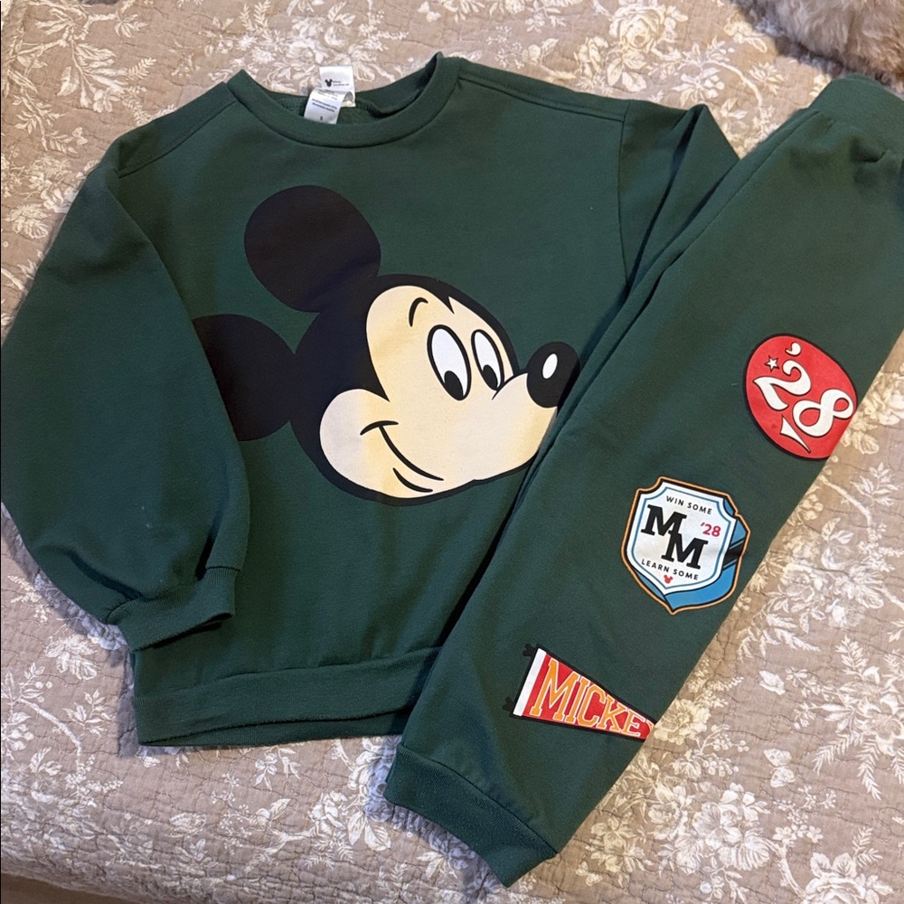 Green Mickey Mouse Sweatshirt and Joggers Set